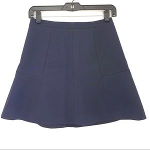 J Crew Double Crepe Fluted Skirt Navy Size 00